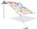 Beach Canopy with Windproof Ropes &amp Sandbags Beach Tent Sun Shade Sun Shelter for Camping Trips Fishing Backyard Fun or Picnics Flowers and Butterflies