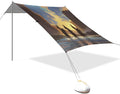 xigua Cowboy Beach Tent Sun Shelter with Carrying Bag - Silver Coated Oxford Fabric Beach Canopy for Beach Camping Fishing - Includes Windproof Ropes Sandbags &amp Stakes