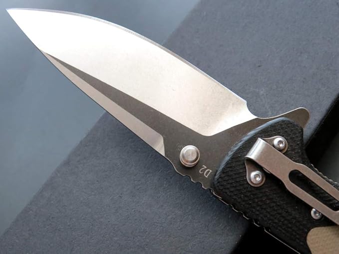 Eafengrow EF67 Pocket Knife with Metal ClipD2 Steel Blade G10 Handle EDC folding knife Tool Liner Lock for Tourist Outdoor Camping Hiking Tactical (EF67-desert)