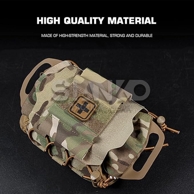 Tactical Molle IFAK Pouch/Medical Pouch First Aid Kits/EDC Tools Carrier Sundry Bag For Vest Belt BackpackOutdoor Hunting Airsoft Accessory (Grey)