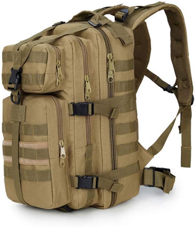 Outdoor Sports Pack Hiking Bag Tactical Rucksack Camo Knapsack Combat Camouflage Tactical 35L Molle Backpack - Tan