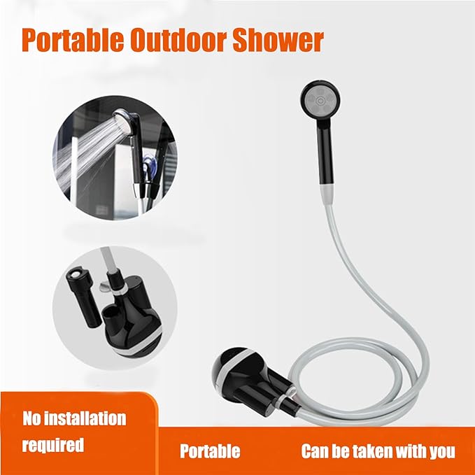 Portable Outdoor Shower with Smart Electric Pump Detachable Battery for Camping Beach Pet Plant Car Wash