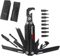 Caressolove Multitool Wrench 16-in-1 420 Steel Multi Tool Folding Knife with Nylon Sheath Fire Starting Sticks Screwdriver Combination Tools Perfect Multi-Tool for Survival Camping and Hiking
