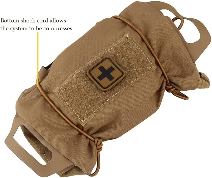 Tactical Military Pouch MOLLE Rapid First-aid Belt Pouch Survival Two-Piece System Med Roll Carrier Hypalon Handle Bag