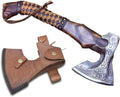 (VALHALA 19) Custom Gift Hand Forged Viking Axe- Carbon Steel Camping Axe with Rose Wood Shaft - Viking Gifts for Men Bearded Camping Axe 19