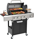 EUHOME Upgraded 51000 BTU Stainless Steel Burner Barbecue Grill 4 Burner BBQ Propane Gas Grill with Side Burner 452 sq. in Cooking Area with Porcelain for Patio Camping Outdoor Cooking