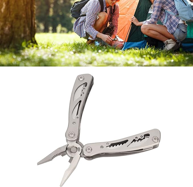 Professional 11 in 1 Multitool Pliers Stainless Steel Foldable Outdoor Camping Tool with Storage Bag 6 Inch Portable Survival Gear for Hiking Fishing