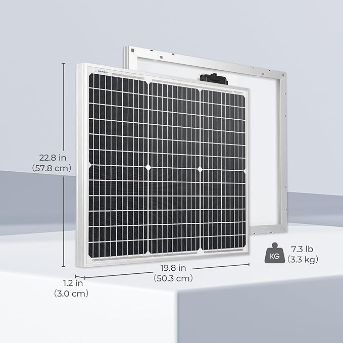 Renogy Solar Panel 50 Watt 12 Volt High-Efficiency 50W Solar Panel Monocrystalline PV Module Power Charger for RV Marine Rooftop Farm Battery and Other Off-Grid Applications