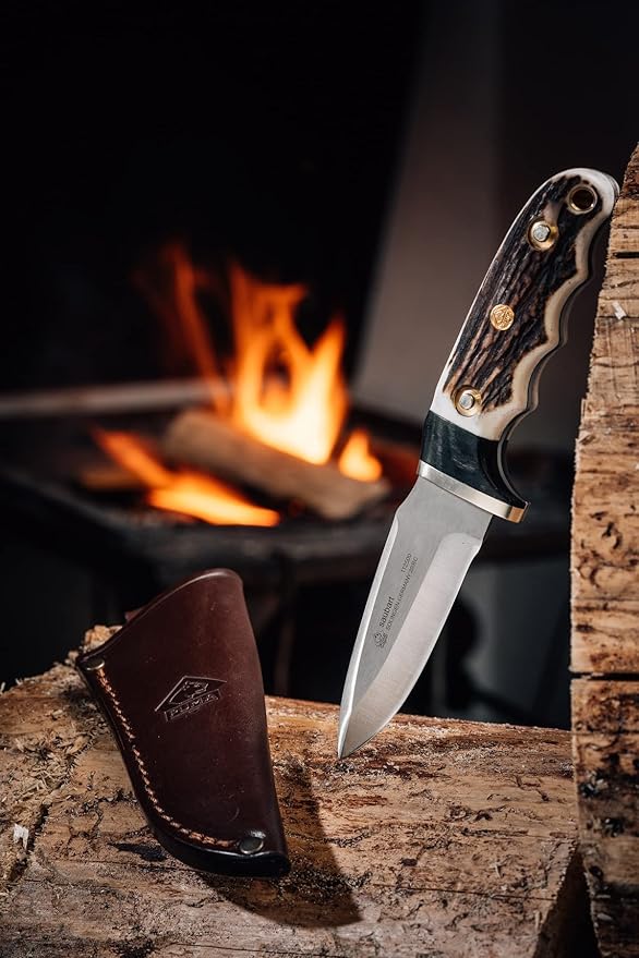 PUMA Knives Saubart Stag German Made Hunting Knife with Leather Sheath