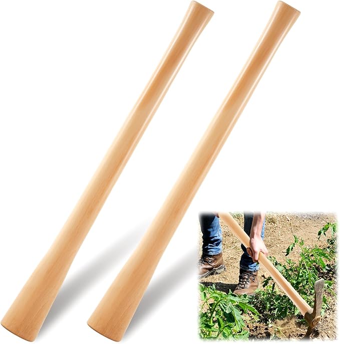 Bucherry 1 Pcs 35 Inches Pickaxe Handles Beech Wood Handles Replacement Tool Set for Heavy Duty Pick Axe Mattock Heads for Gardening Landscaping Yard and Outdoors Work