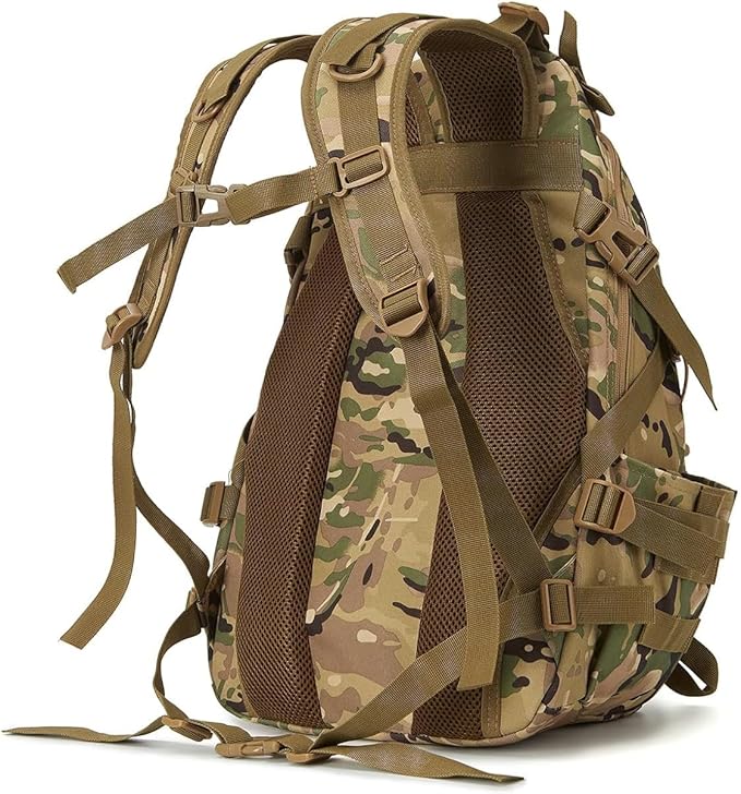 Jungle Leopard 40L Tactical Backpack Men Camping Hiking Bag Reflective Travel Survival MOLLE Climbing Rucksack(CP)