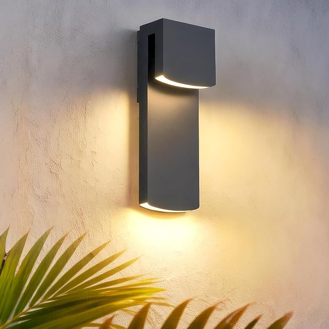 IP65 Waterproof Outdoor Modern LED Wall Light Fixtures Black Exterior Wall Sconces 16W 3000K Porch Patio Light Fixture Outdoor Wall Lights Outside Lights for House Garage Front Door 1 Pack
