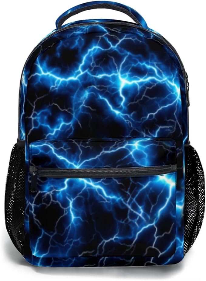 Boys Backpack Lightning Design School Backpack for Boys Student Bookbag Lightweight Large Capacity for Elementary Middle School Teen Boys Back to School Travel Daypack 17.32 x 12.59 Inch
