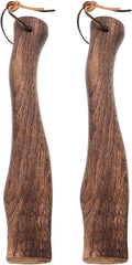 2pcs Wooden Axe Handles for Camp Hatchet and Fire Axe Replacement 33cm Non-Slip Curved Grip Sturdy Solid Wood Handles for Outdoor Tool Repair and Camping Use