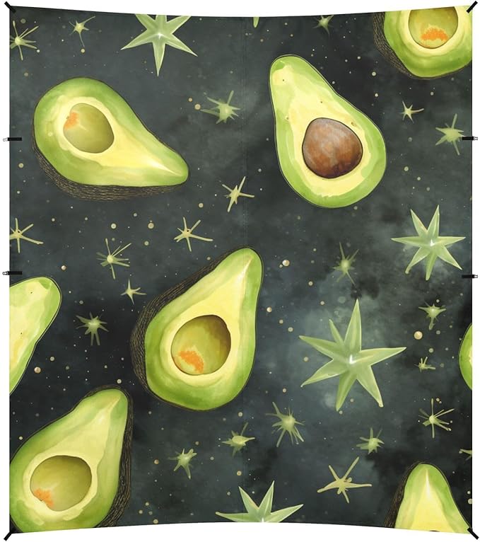 ALAZA Avocado Starrry Sky Beach Tent Sun Shelter Portable Canopy Sunshade for Outdoor Camping Picnics Backyard Fun 10x9 ft