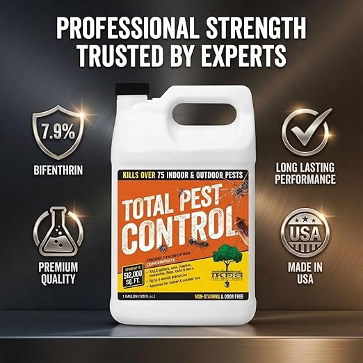 Ike's Pest Control Concentrate - 7.9% Bifenthrin Insecticide for Indoor/Outdoor Use - Gallon Liquid
