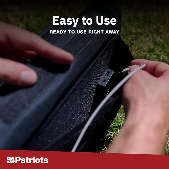 4Patriots 40-Watt Solar Panel: Compact Portable Power with USB Port Eco Solar Charger for Camping