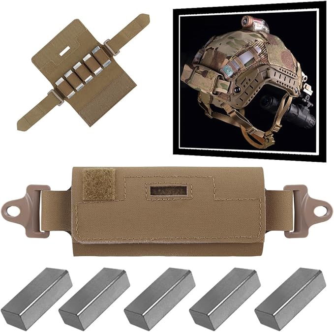 Tactical Helmet Counterbalance Weight Bag NVG Counterweight Pouch with Five Counter Blocks for Fast Airsoft Paintball Helmet
