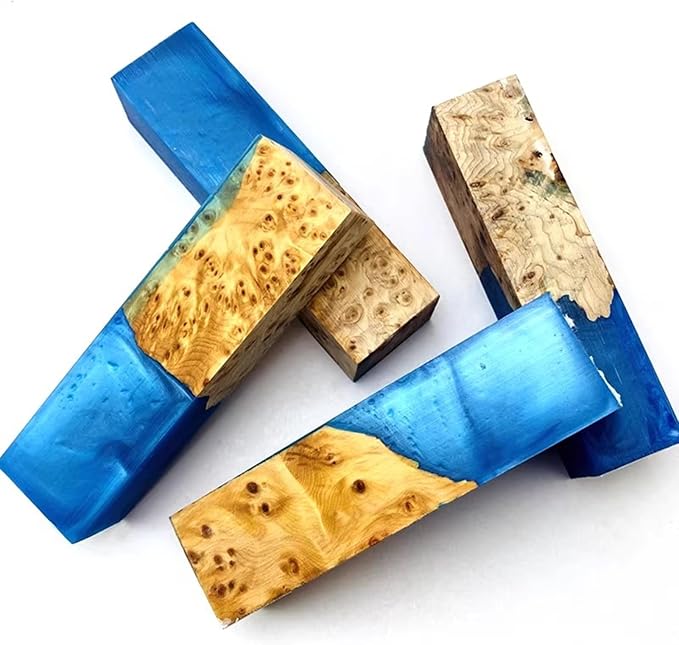 Chef Knife Handle Blank Material 2pcs DIY Handmade Resin and Wood Materials Carpenter Enthusiast