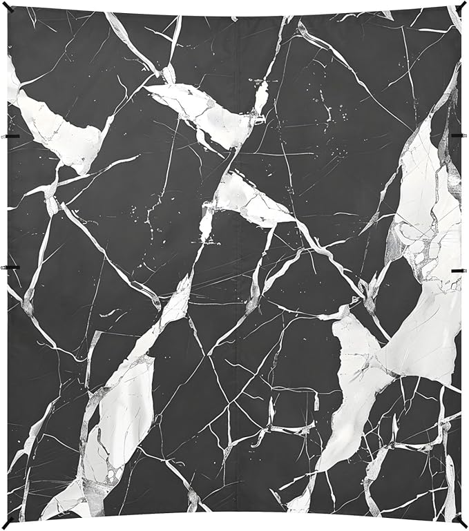 ALAZA Black and White Marble Pattern Beach Tent Sun Shelter Portable Canopy Sunshade for Outdoor Camping Picnics Backyard Fun 10x9 ft