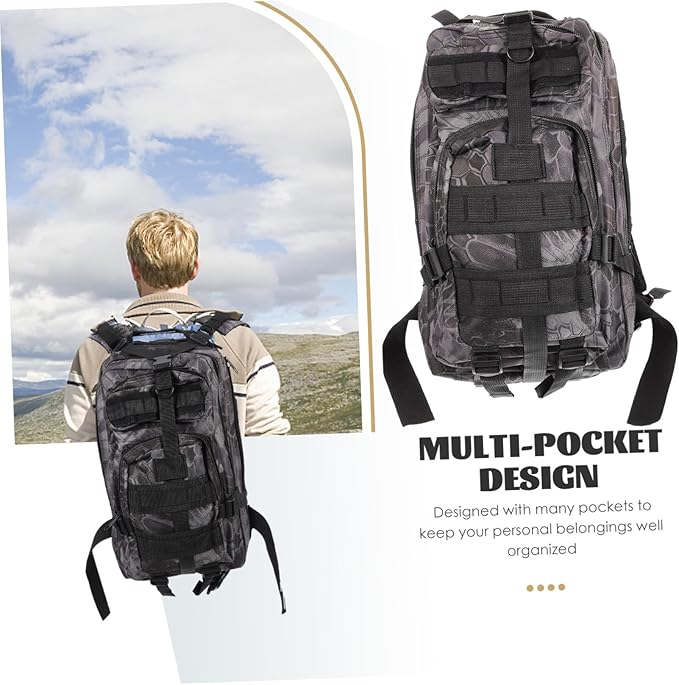 Large Capacity Tactical Outdoor Backpack for Camping Survival Gear and Training Sturdy 600D Fabric Multi-Purpose Storage for Tools and Equipment for Hikers and Adventurers