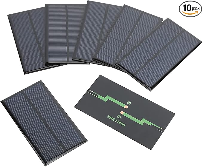 FellDen Micro Solar Panels Photovoltaic Solar Cells 10PCS 5V 200mA Epoxy Solar Panel Kit Polycrystalline Solar Cells 110mmx60mm / 4.33x 2.36