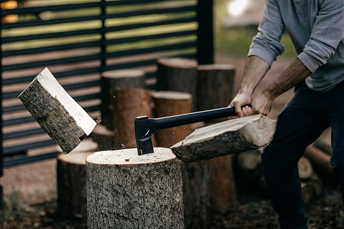 Fiskars Splitting Axe L Solid with Blade and Transport Protection Non-Stick Coating Steel Blade/Fibreglass Reinforced Plastic Handle Black/Orange A19 Length: 65 cm 1.6 kg 1052044