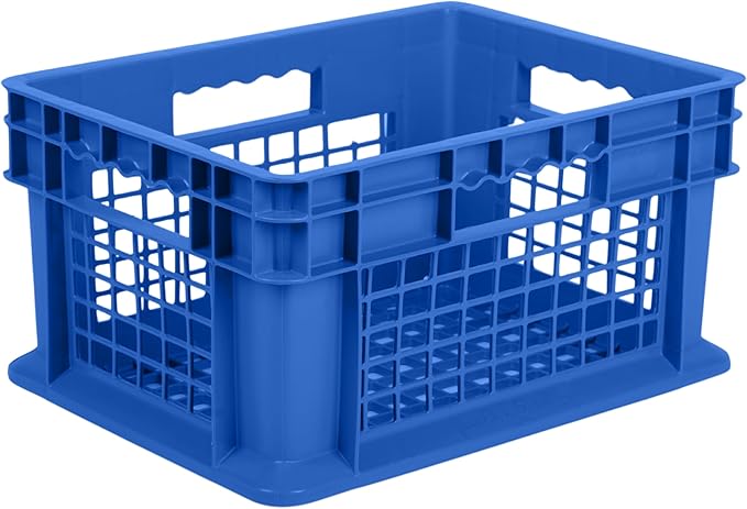 Hudson Exchange 12 x 16 x 8 (4 Pack) Mesh Straight Wall Handled Storage Container Tote Blue