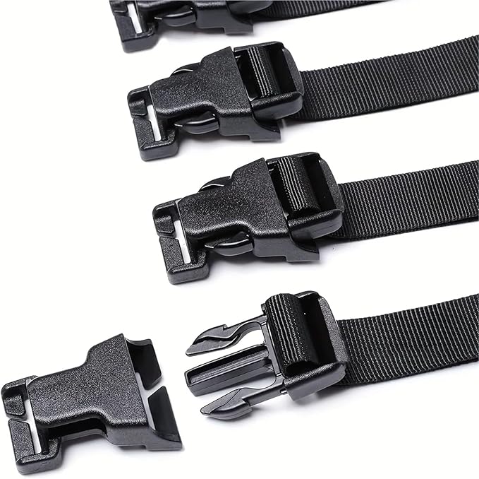 Fanny Pack Extender Strap 6-Pack Adjustable Backpack Straps with Buckle for Tactical Pack Attachment(Khaki)