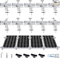 Solar Panel Mounting Bracket Kit 10Pcs Solar Panel Mount for 1-4pcs Thickness 1.4” Solar Panels with 10x 6 mini Rails 4X Water Drain Clips for ShingleSlateMetal and Tin roof