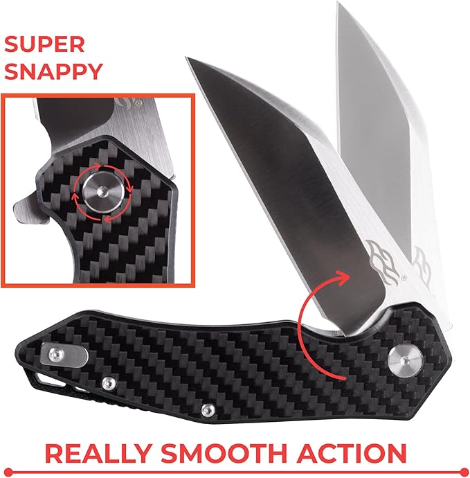 Firebird GANZO FH31 Folding Pocket Knife D2 Steel Wharncliffe Blade Ergonomic G10 Handle with Clip Hunting Fishing Flipper Camping Outdoor EDC Knife