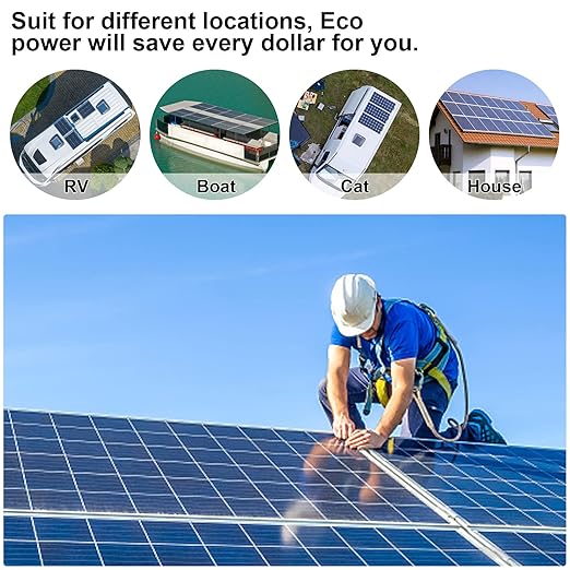 Solar Panel Extension Cable - 25FT 8AWG(10mm) Twin Wire with Female and Male Connector Tinned Copper PV Wire for Home Boat RV Outdoor