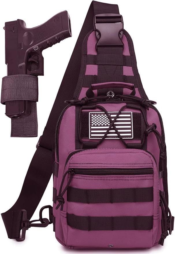 ATBP Small Tactical Sling Bag for Men with Holster Military EDC Shoulder Bag CCW Crossbody Bag 7 Liters