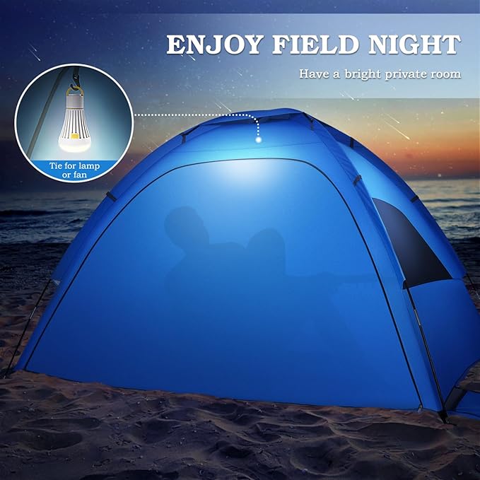 BESTonZON Foldable Beach Tent – Instant Pop-Up Sun Shelter with UPF 50+ UV Protection Lightweight Portable for Beach Camping Backyard Includes Carry Bag Stakes Windproof Anchors