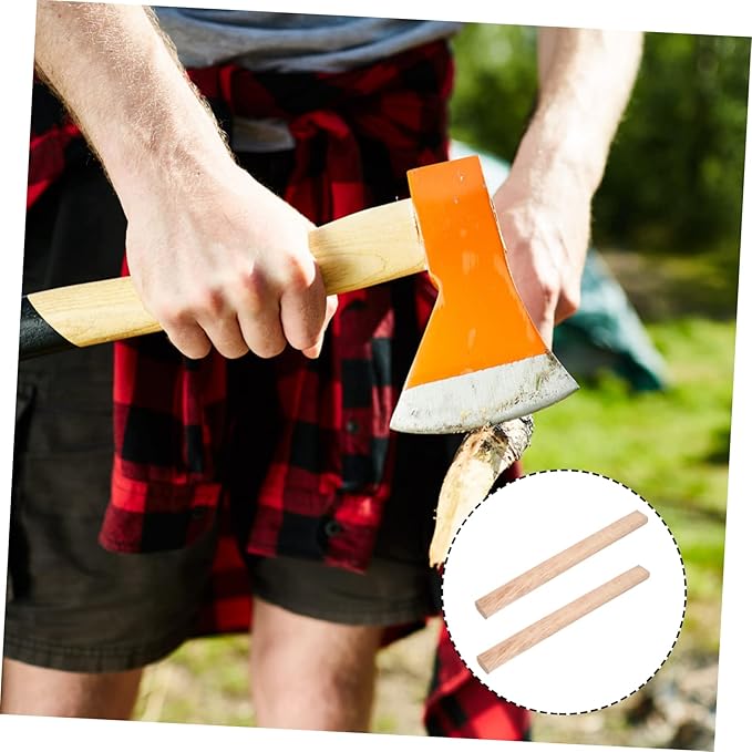 DOITOOL 2pcs Replacement Axe Handles Durable Wood Parts for Hatchets Ergonomic Design for Comfort and Safety for Wood Splitting and Camping