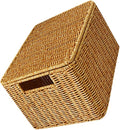 Capacity Woven Storage Basket with Lid Imitation Rattan Sundry Container for Bedroom Wardrobe and Living Organization Stylish and Functional Household Storage Holder