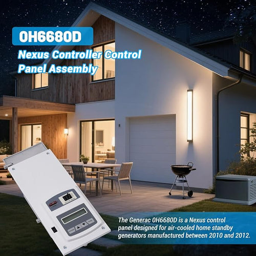 0H6680D Nexus Controller Control Panel Assembly Compatible with Generac 2010-2012 15kW 20kW 22kW Air-Cooled Standby Generators CNTR AC HSB Replaces 0H6680DSRV 0H6680