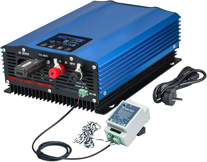 Y&ampH 1200W Grid Tie Inverter Power Limiter LCD Display DC55-90V Solar Input AC110V Pure Sine Wave Output for 48V60V Battery