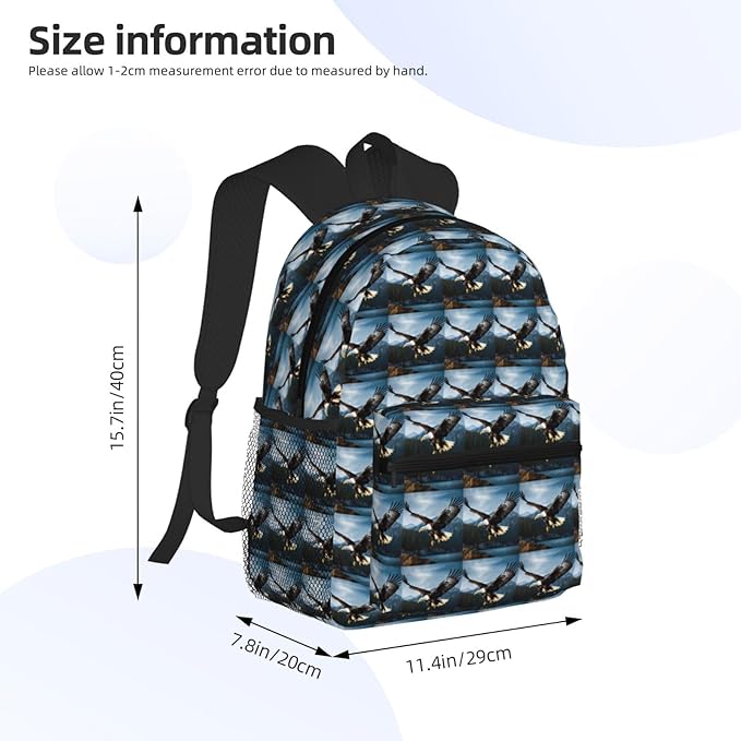 Travel Backpack For Men Women Eagle At Hunting Printing Waterproof Lightweight Casual Backpack Bag 20l Large Computer Daypack