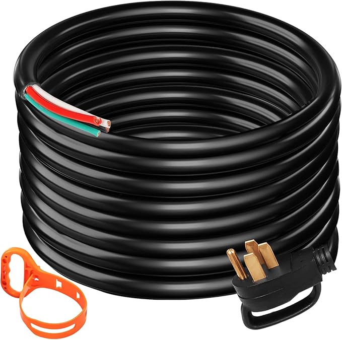 VEVOR 40 FT 50 Amp Generator Extension Cord 6 Gauge STW 6/3+8/1 RV Power Cord N14-50P to Bare Wire Cut Wire for Trailer Motor Campers Home Generator