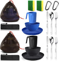 Scout Camping Mess Kit for Person Boy Scout Dishes Set Girl Scout Mess Kit with Mesh Bag Reusable Light Weight Eating Utensils Plastic Camping Cutlery Set for Travel Camp