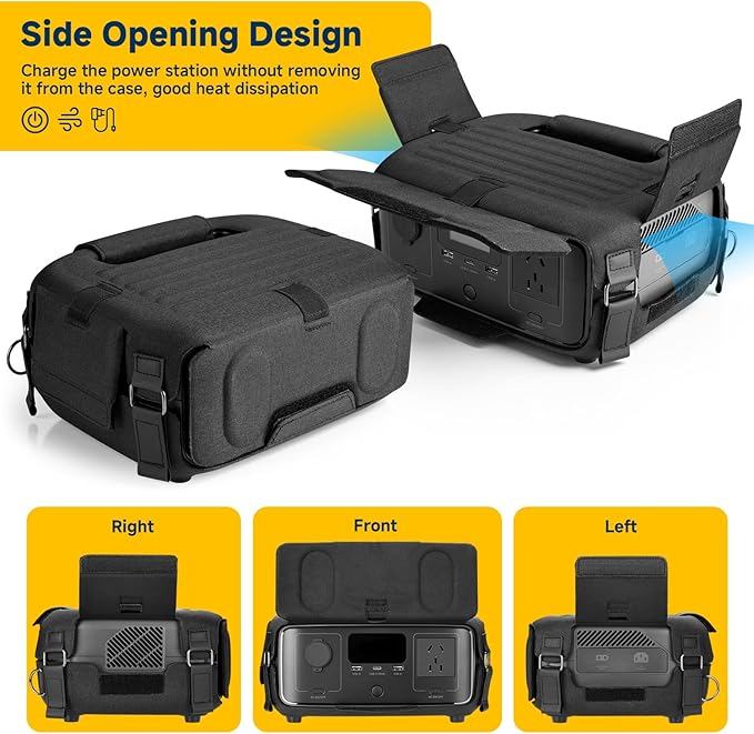 Xxerciz Carry Cover Compatible with ECOFLOW Portable Power Station RIVER 3 Waterproof Dustproof Storage Case with EVA Shell Anti-Slip Bottom and Adjustable Strap for Outdoor Indoor Use