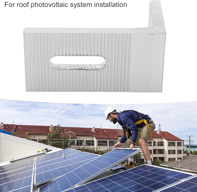10Pcs L Foot Solar Mount 8*4*4cm Heavy Duty Corner Brace Solar Panel Mounting L Bracket Photovoltaic Mounts Aluminum Alloy Photovoltaic Panel Mounting Bracket for Roof PV System