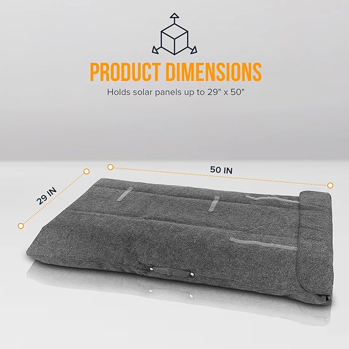 Portable RV Solar Panel Carrying Case for Jackery SolarSaga 100W &amp 50W Bag Fits 2 Foldable Solar Panels 29 x 50 Inch