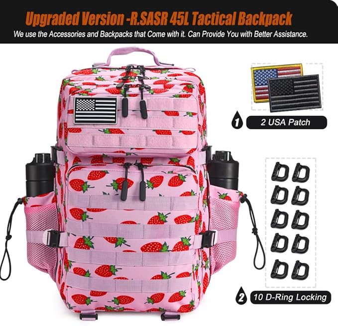 45L Tactical Backpack for Men Women Military Assault Pack with MOLLE Large 3 Day Bug Out Bag for Hiking Camping