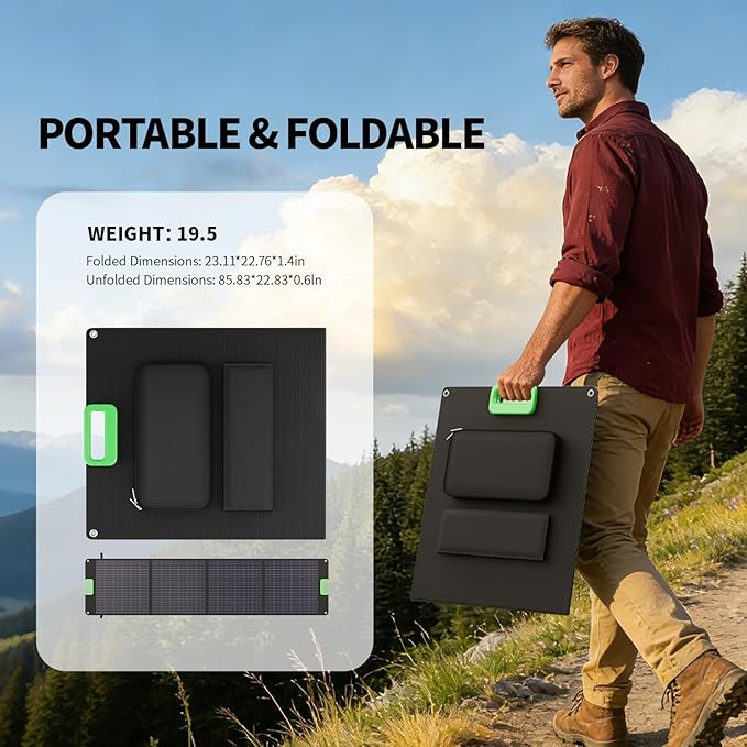 GRECELL 1200W Portable Power Statio with 200W Portable Solar Panel 23.5% High Efficiency Solar Panel 672Wh LiFePO4 Battery Solar Generator with 9 Output Ports for Outdoor Camping RV Travel