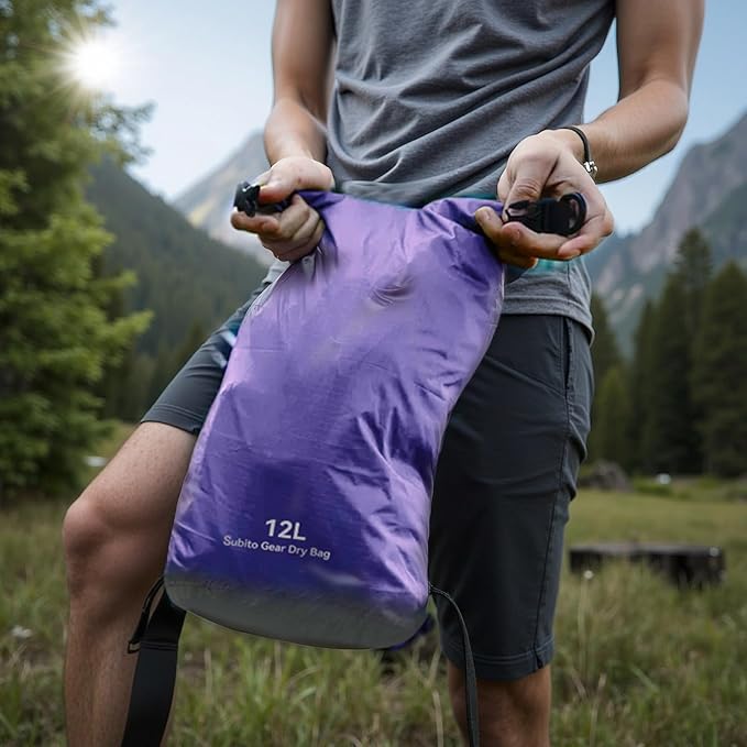 Waterproof Lightweight Dry Bags Set Of 5 Pcs 70D Polyester Ideal Camping Kayaking 3L 5L 12L 20L 35L Included (6.6 Lbs 11 Lbs 26.5 Lbs 44 Lbs 77 Lbs) Assorted Colors