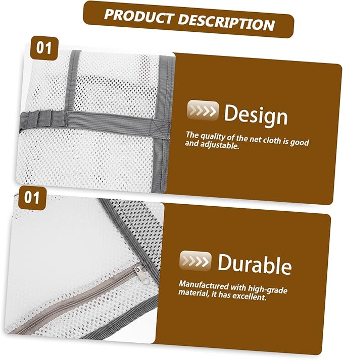 DOITOOL 2pcs Tote Handle Mesh Toy Use Bag Beach Organizer for Organizers Shower Basket Outdoor with Whitex5pcs 59x36cmx5pcs