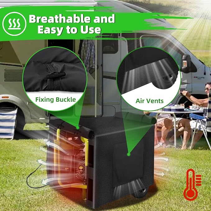 Outdoor Generator Cover While Running 600D Polyester Waterproof Generator Covers for Outside Fade and Tear Resistant All-weather Generator Enclosure 26”Lx20”Wx20”H (Black)