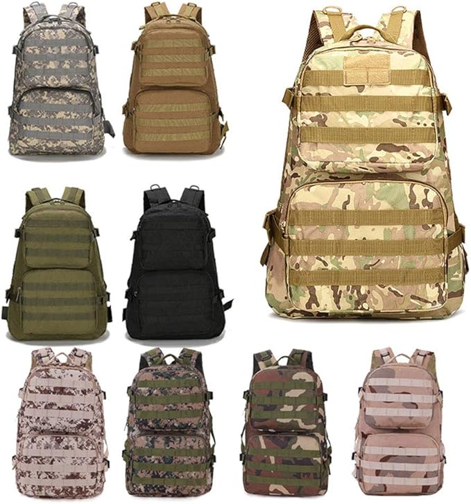 Outdoor Sports Pack Hiking Bag Tactical Rucksack Camo Knapsack Combat Camouflage Tactical 45L Molle Backpack